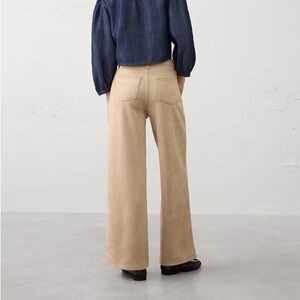 WIDE-LEG HIGH-RISE VEGAN SUEDE PANT